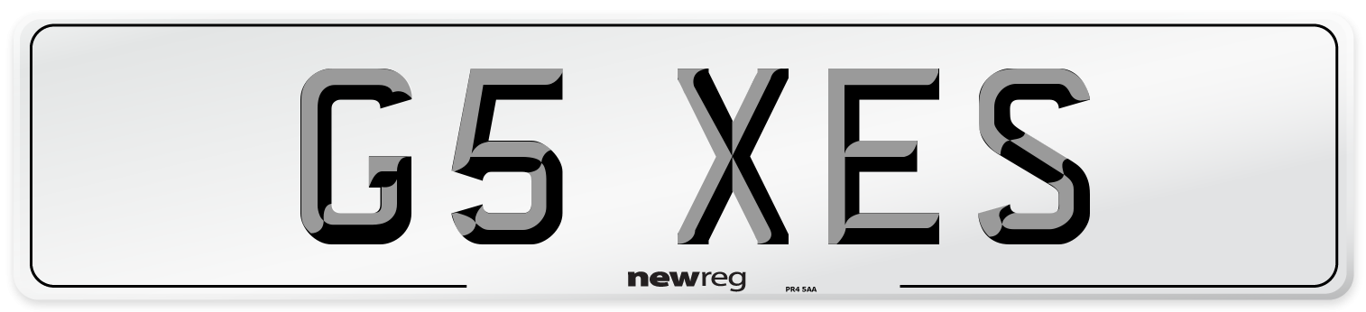 G5 XES Number Plate from New Reg